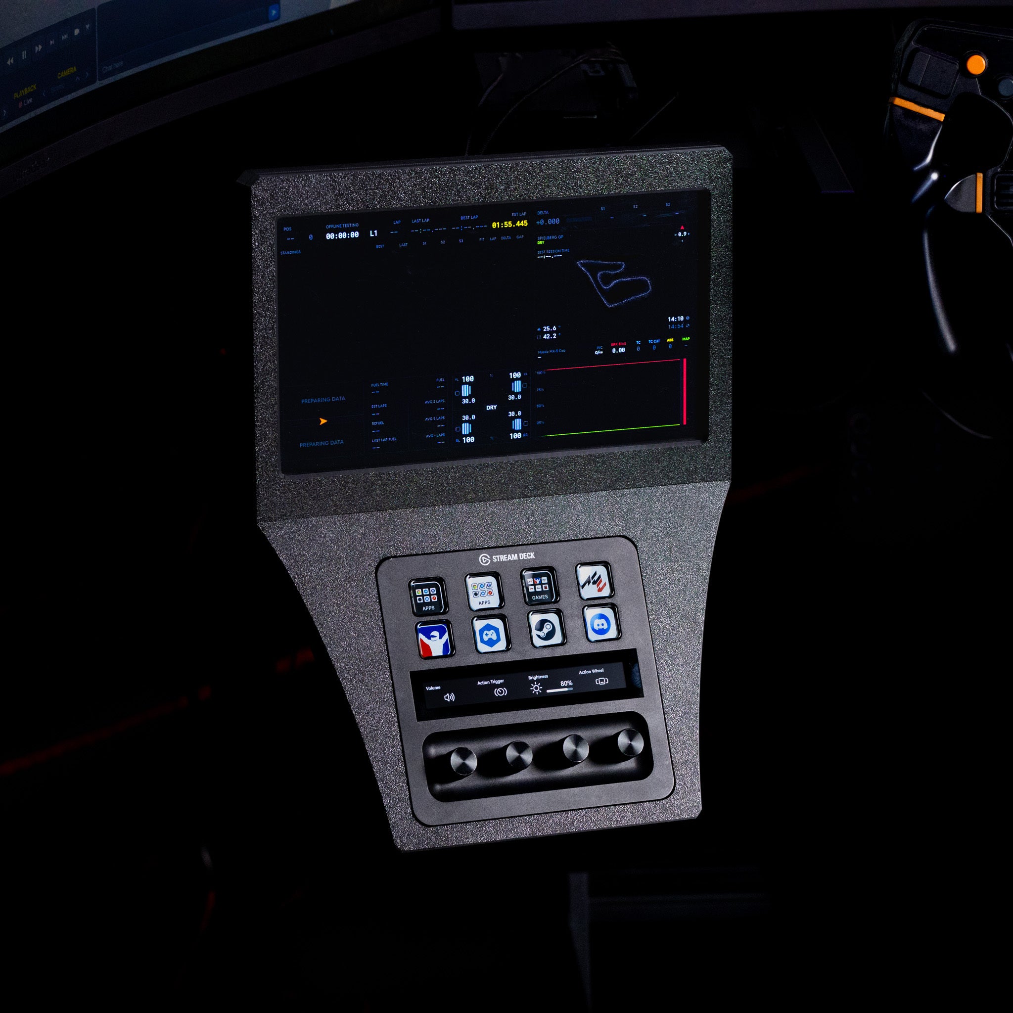 10 Inch Touchscreen Stream Deck + Combo Racing Dashboard