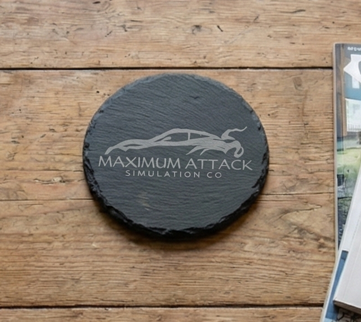 Customizable Logo Slate Coasters | Sim Racing | Living Room | Man Cave | Gift for Him