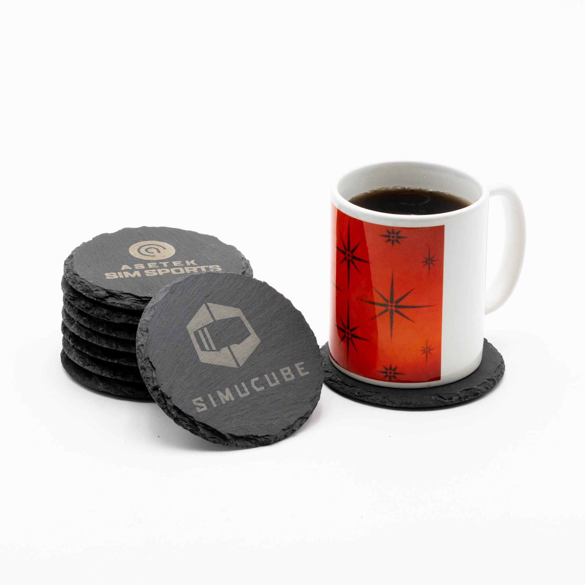 Logo Slate Coasters for Sim Racing Fans | Car Fans | Living Room | Man Cave | Gift