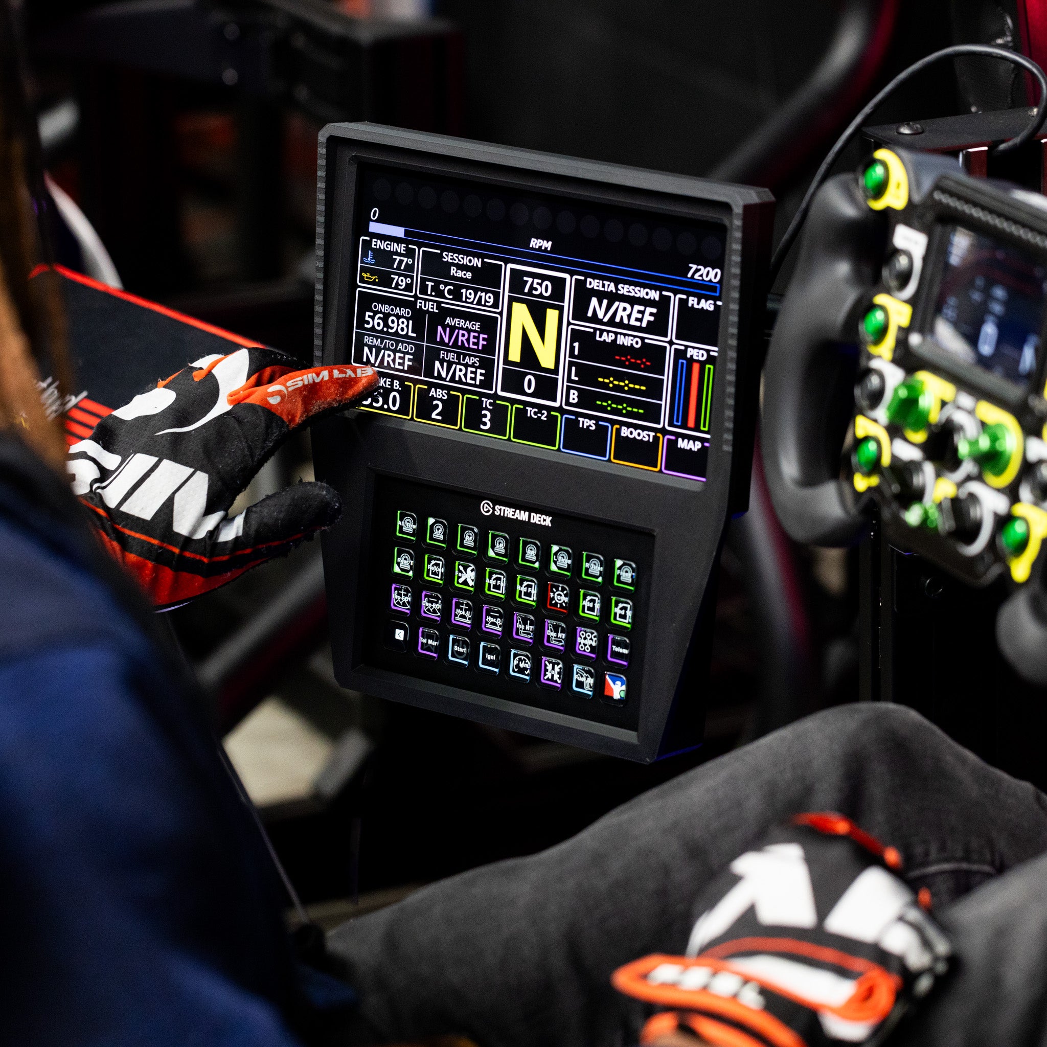 10 Inch Touchscreen Stream Deck XL Combo Racing Dashboard for Sim Racing Rig