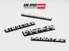 Sim Racing Logo Plate Decor | Stick On Style | 200 mm