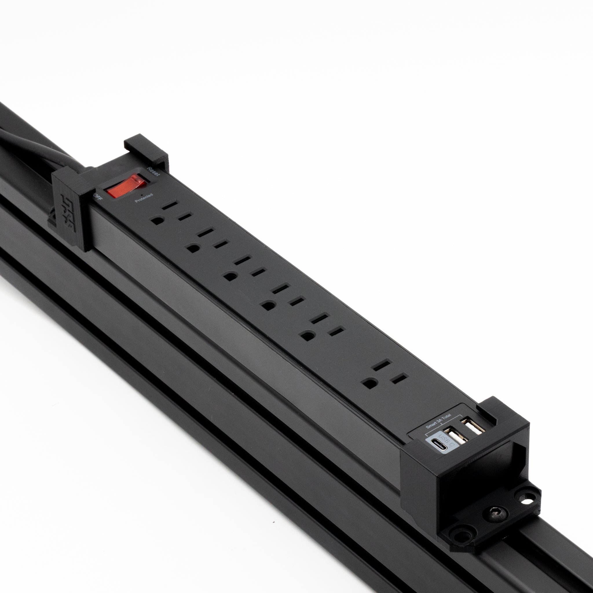 Surge Protector Strip WITH mount for Sim Racing Profile Rig | Flight Rig - Thumbnail 3