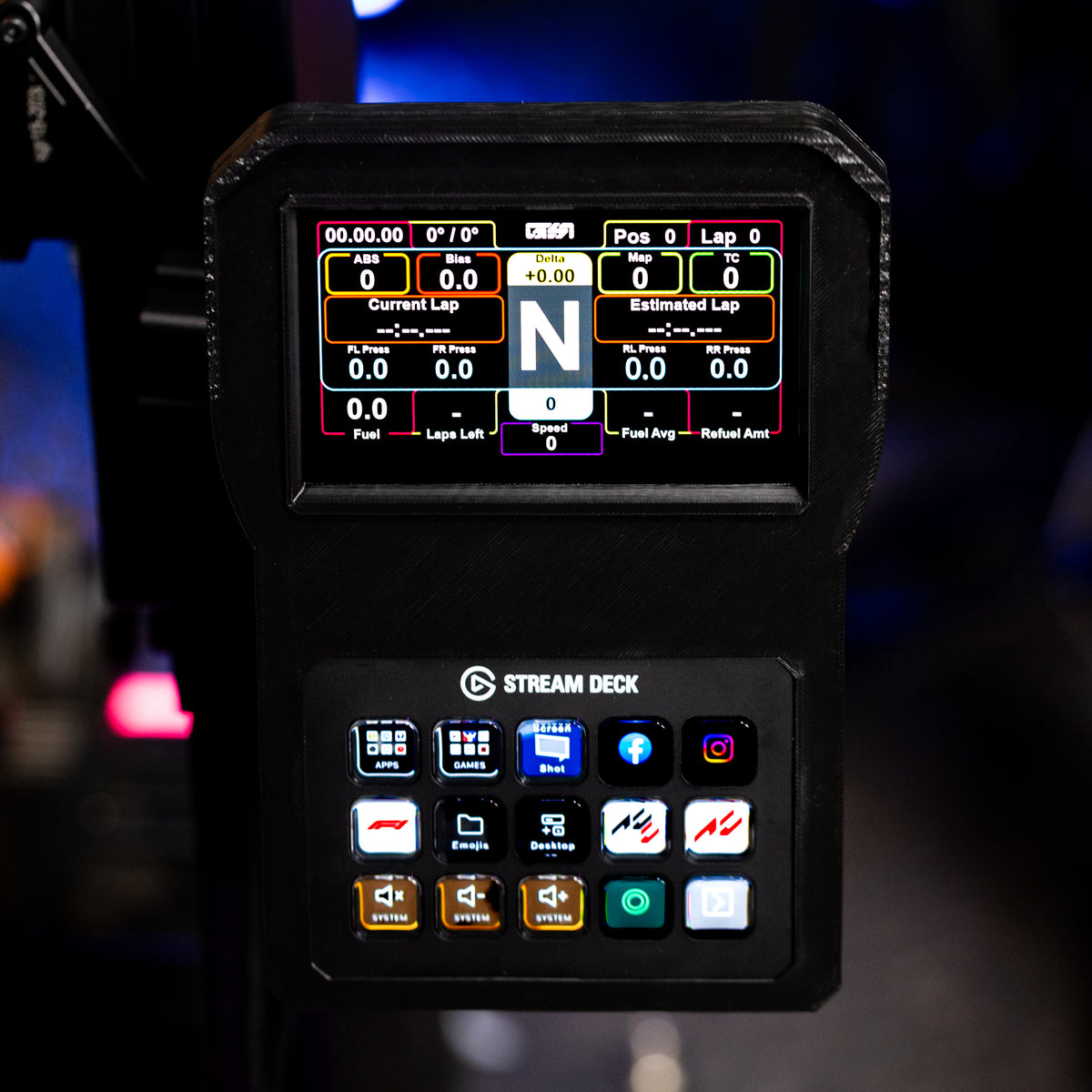 5-Inch Touchscreen Stream Deck Combo Racing Dashboard