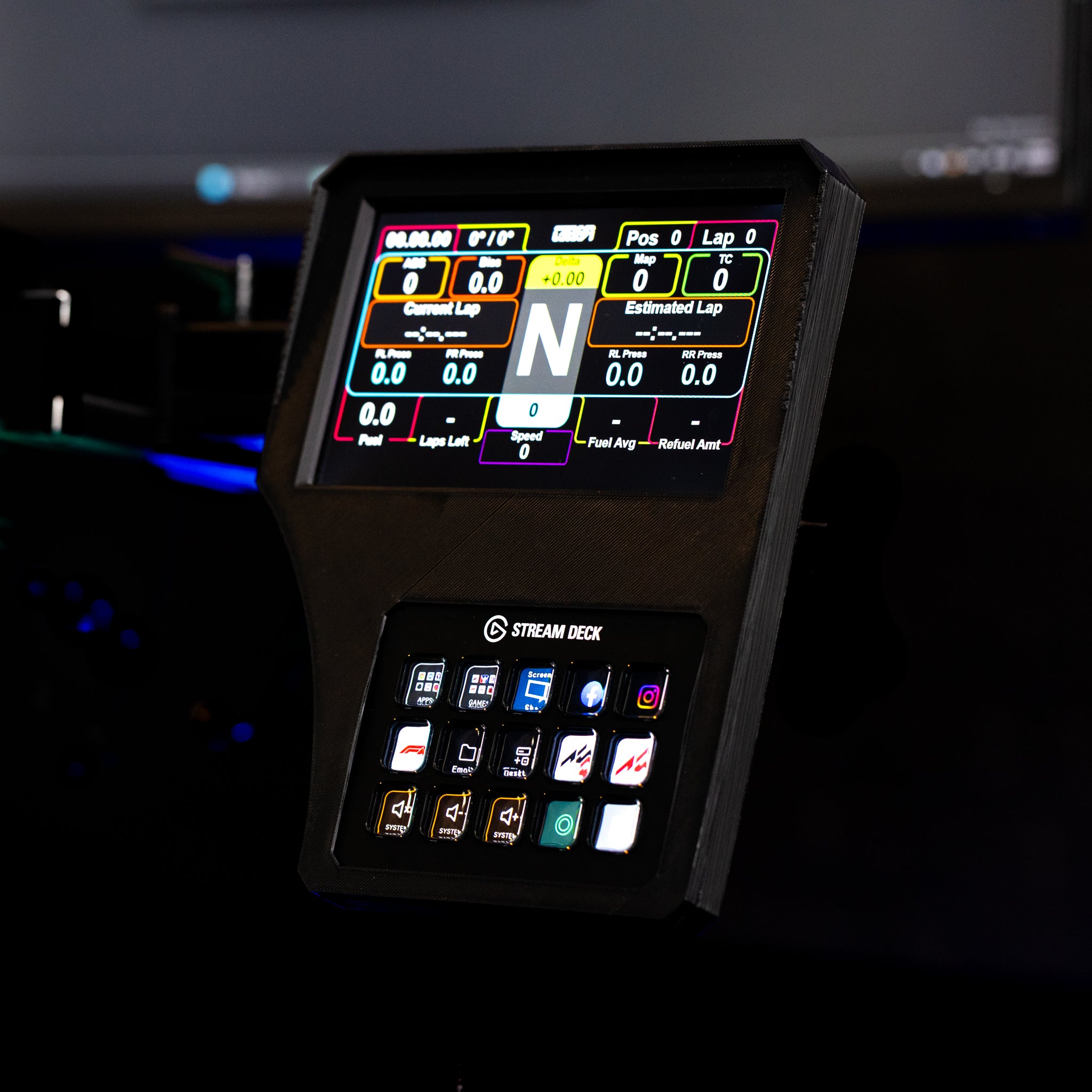 6-Inch Touchscreen Stream Deck Combo Racing Dashboard