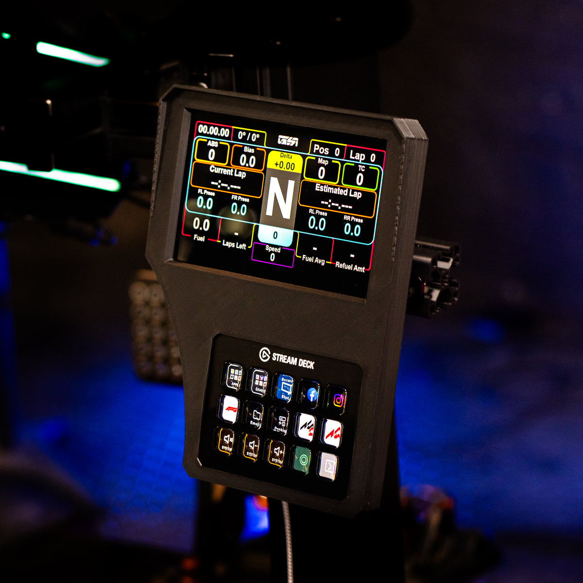 6-Inch Touchscreen Stream Deck Combo Racing Dashboard
