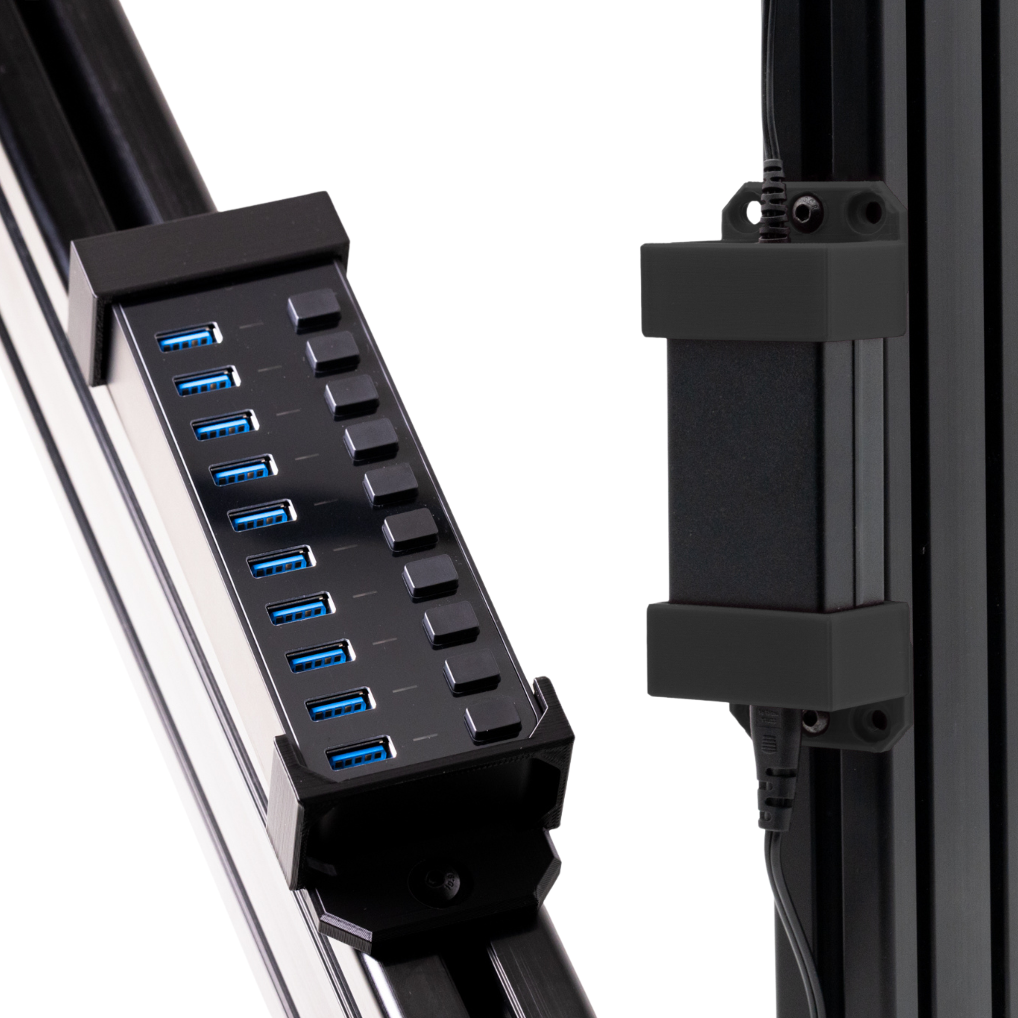 Sabrent 10-USB Port Hub and Power Brick Mount