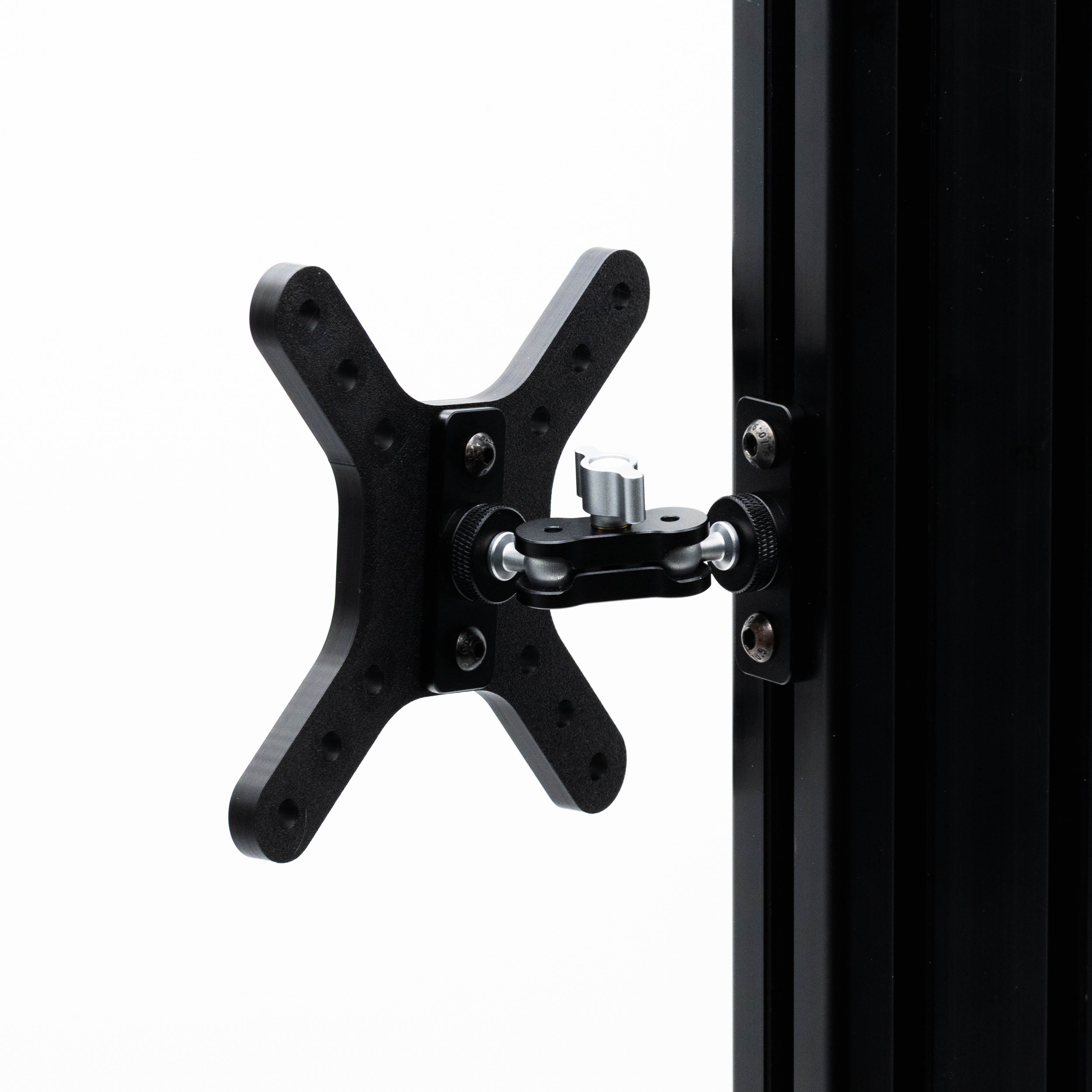 VESA Mount Sim Racing with Metal Articulating Arm | Flight Aluminum Profile Rig 50mm 75mm 100mm | Button Box | Accessories