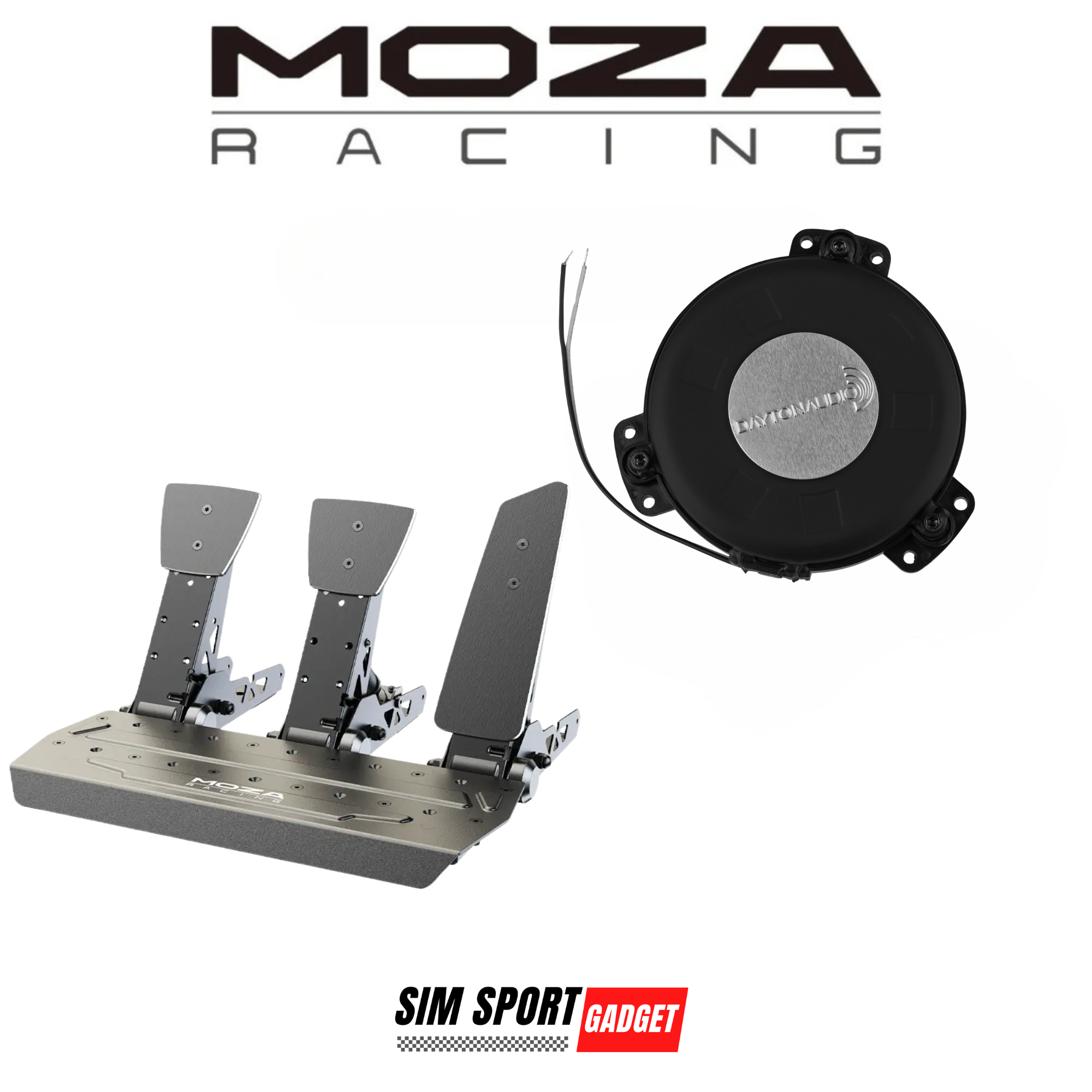 Moza SR-P Pedal Dayton Audio TT25 Shaker Adapter
