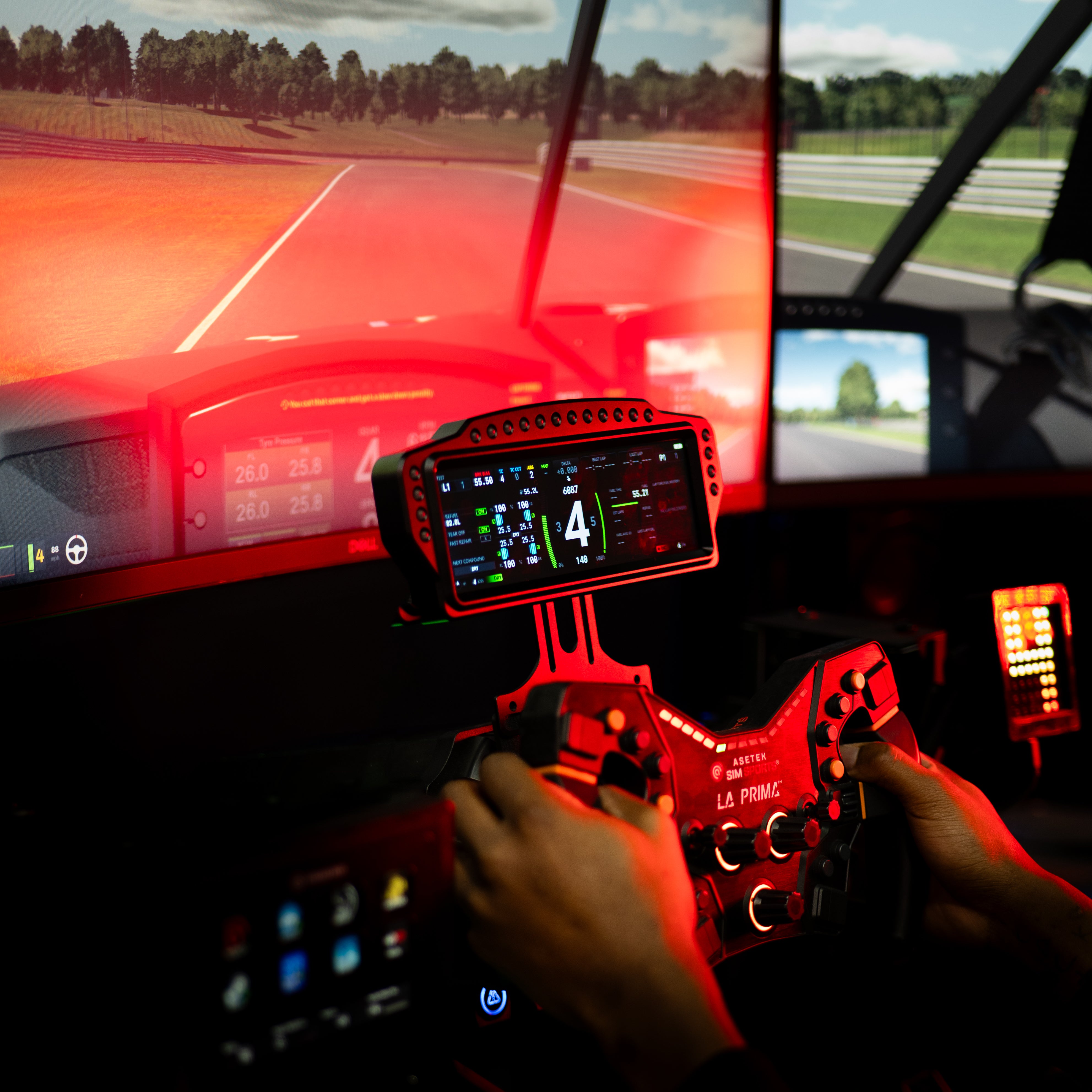 SSG DV-8 ultra-wide dashboard display showing telemetry data