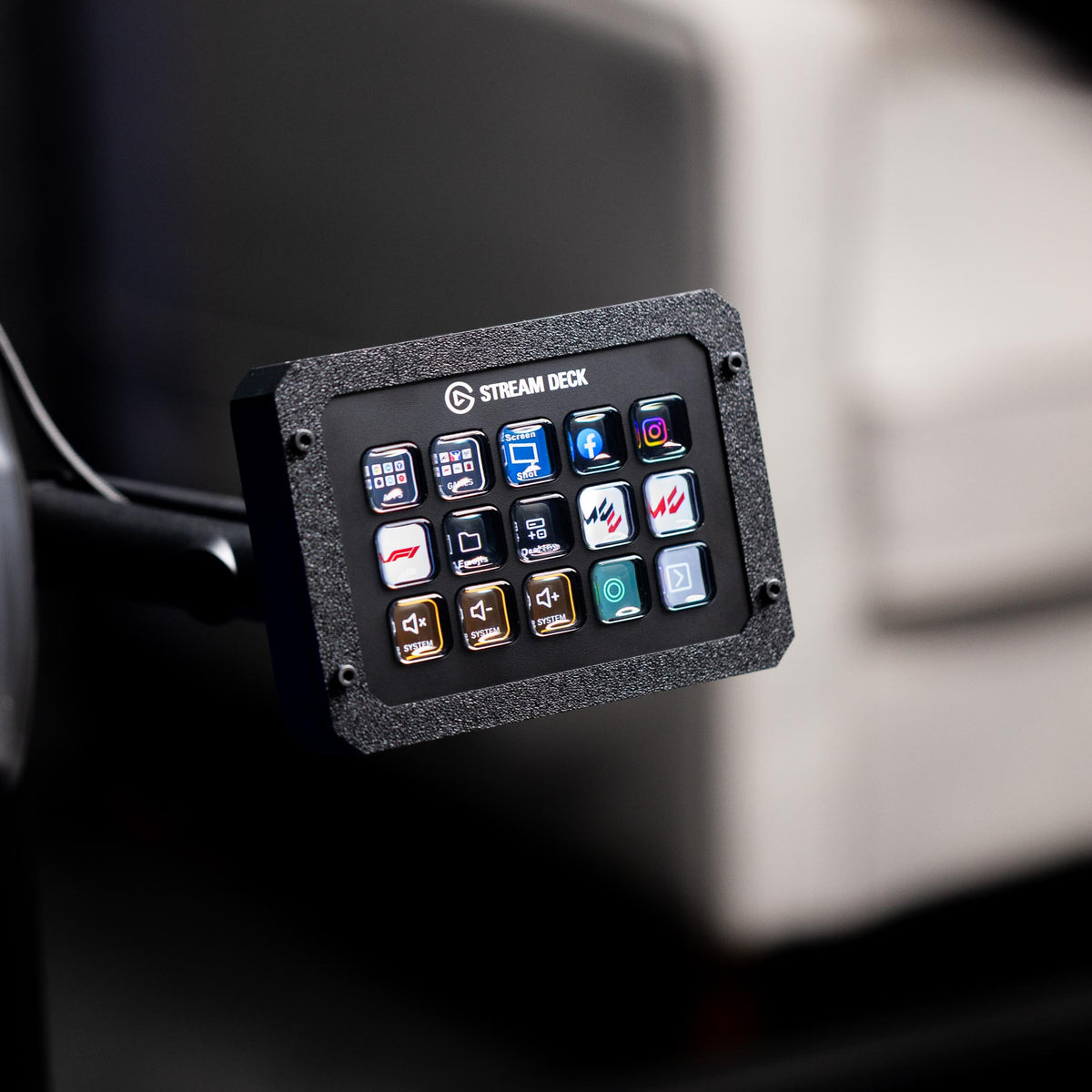 Custom Racing Sim Enclosure Stream Deck Enclosure With Adjustable Mount for Sim Racing / Flight Rig ...